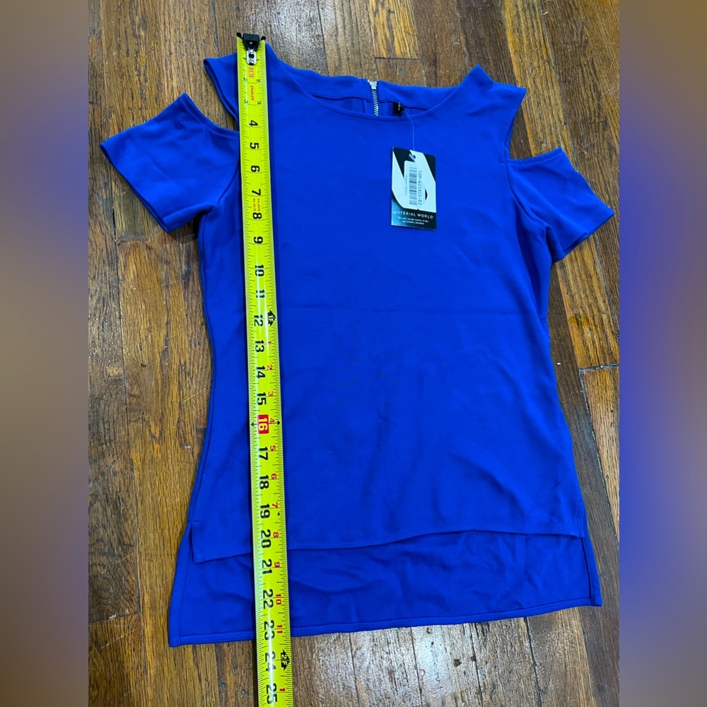 Material World tops , O neck, cold shoulder ,royal blue